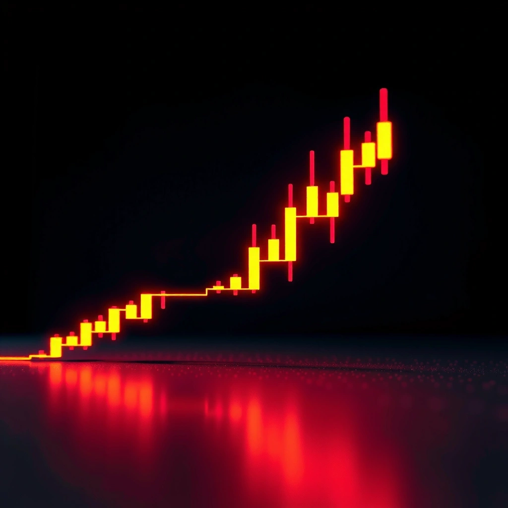 Abstract candlestick visualization representing game mechanics